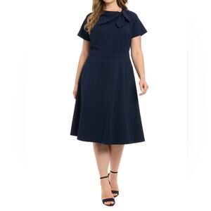 London Times Women’s Colleen Dress in Solid Navy Blazer Sz 12
